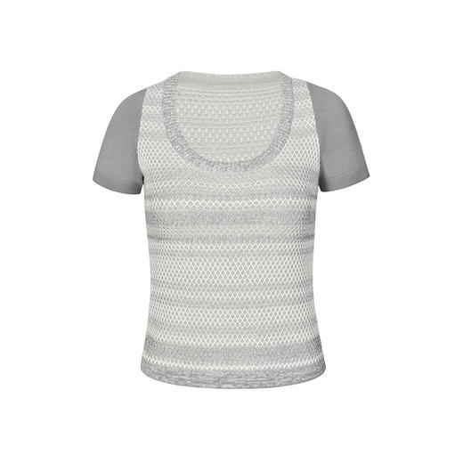 NUTH撞色条纹针织t恤修身显瘦正肩短袖女 商品图5