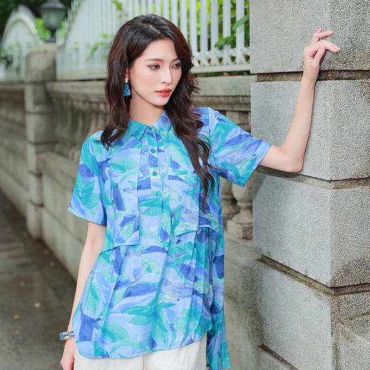 夏季衬衫 | 归遥层次感印花上衣 | 现货加急发 商品图2