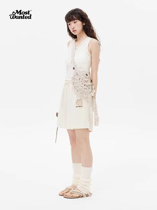 mostwantedlab彩虹/M2412189/泡泡皱钩针小花五分裤新款夏季宽松休闲短裤男 商品图1