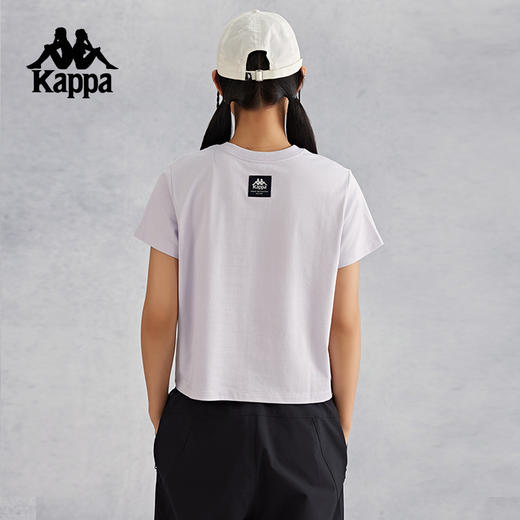 kappa卡帕背靠背运动短袖女t恤夏2024新款纯棉修身跑步上衣半袖潮K0E62TD63 商品图3