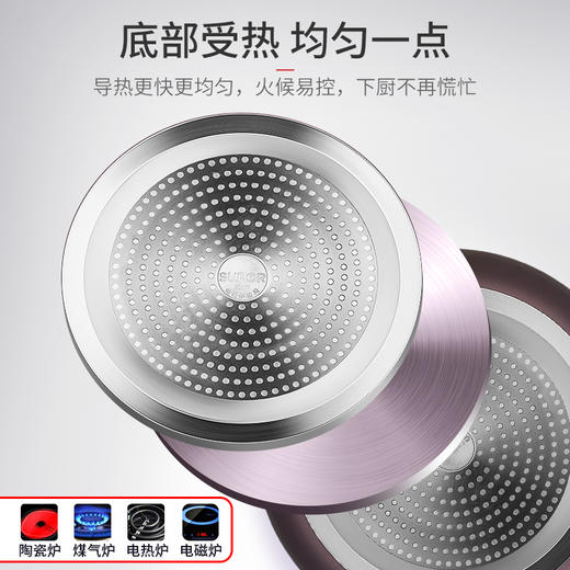 苏泊尔（SUPOR）26cm玻璃盖火红点煎锅不粘锅明火电磁炉通用炒菜锅PJ26K4 商品图2
