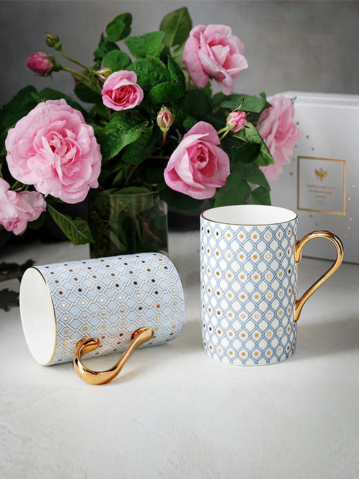 俄皇LOMONOSOV家用水杯STAR系列高颜值办公室骨瓷马克杯喝水杯子 商品图2