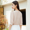 玳莎桑蚕丝五分袖衬衫女2024新款夏季优雅圆领柔叠绉真丝小衫上衣  EB31107 商品缩略图3
