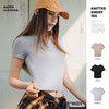 马登莫代尔针织短袖修身圆领正肩T恤冰丝凉感半袖上衣打底夏季女 商品缩略图0