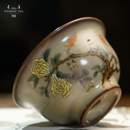 问鼎哥窑压手杯（多子多福）（福寿康宁）（福寿双全） 商品图3