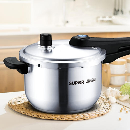 苏泊尔（SUPOR）蓝眼304不锈钢压力锅20cm高压锅燃气电磁炉通用YW20S1 商品图1