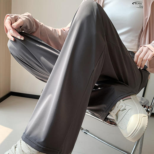 【“美炸”你的小众单品美颜裤】粉色防晒裤女夏季薄款高腰垂感宽松直筒休闲阔腿裤凉凉冰丝运动裤，轻松无束缚，感舒适的穿着体验。ry 商品图13