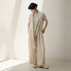 绽放282朵[限量]/燕麦色丝落棉螺纹收口2024夏新款棉麻休闲T恤 商品缩略图2
