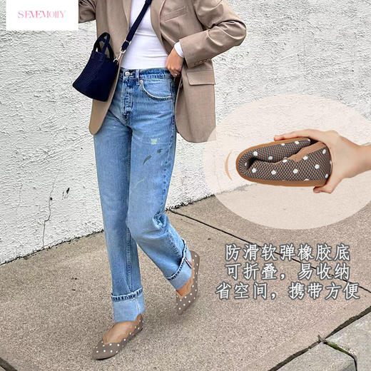 Seven Molly · 小众尖头平底鞋2024舒适波点小香风女鞋花瓣配色低跟单鞋 商品图3