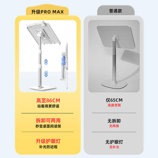 猫太子儿童阅读架小学生多功能三段式可调节升降伸缩看书支架固定收纳书立夹书器落地铝合金读书桌面绘本学习 商品图4