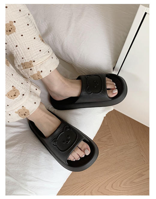 软萌可爱小熊拖鞋男女室内居家防滑踩屎感情侣夏季夏凉拖鞋 商品图3