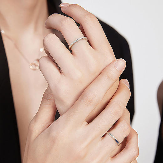 【明星同款】Fanci范琦莫比乌斯系列共度爱河情侣对戒925银送女友生日礼物纪念日送男友 商品图2