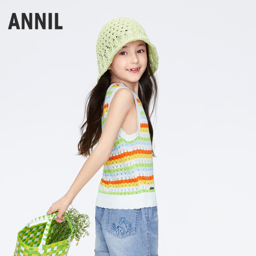 安奈儿女童女童装针织背心	ag422611 商品图1