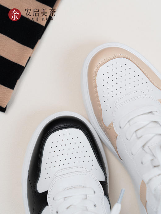 ARCHCONTACT安启美奈时尚板鞋休闲通勤女鞋黑白色春季百搭休闲鞋52920 商品图3