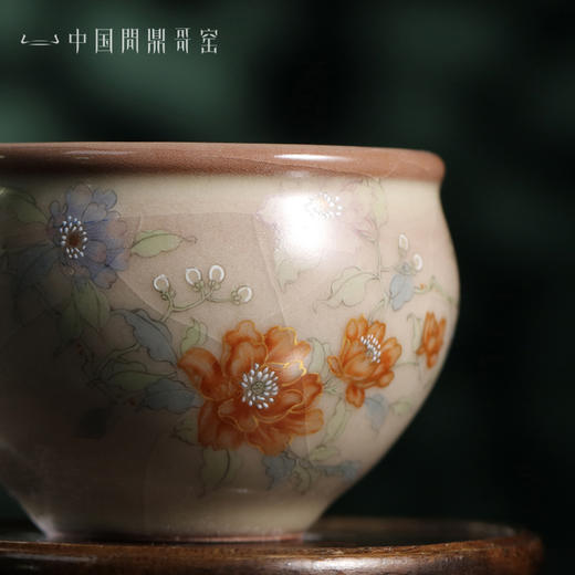 问鼎哥窑牛角款风水缸杯（柳莺花燕） 商品图4