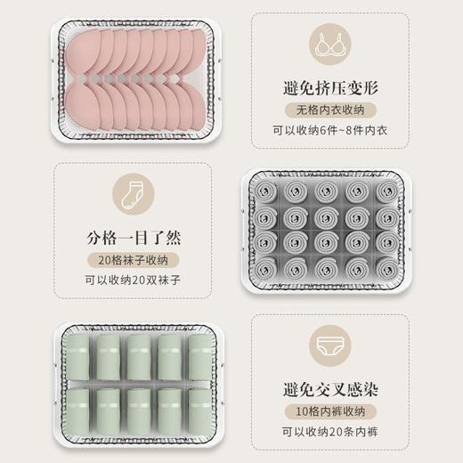 内衣收纳盒抽屉式内裤袜子文胸整理盒家用衣柜透明分格带盖储物箱 商品图5