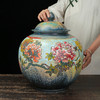 台湾陶艺大家 陈庆 聚宝罐 磨釉牡丹、荷花招财大摆件家用办公室风水罐客厅店铺大容量储存罐 商品缩略图10