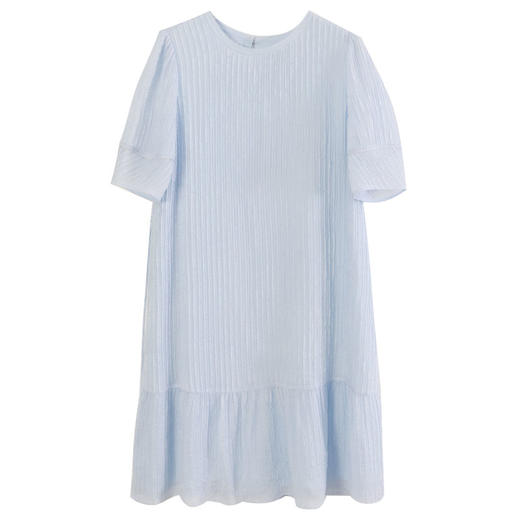 玳莎轻奢柔叠绉真丝连衣裙24夏季新品宽松透气桑蚕丝收腰中长裙  EB35304 商品图4