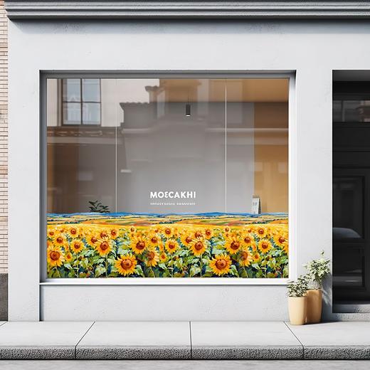 梵高星空玻璃贴纸向日葵油画装饰贴商场橱窗幼儿园教室门窗静电贴 商品图9