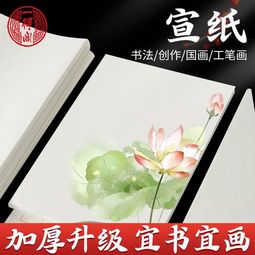 一得阁四尺整张宣纸生宣纸加厚半生熟宣纸书画专用宣纸熟宣生宣 商品图1