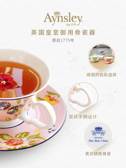 【清仓特惠7折，仅1套，无货退款】英国Aynsley安斯丽小屋花园温莎英式骨瓷下午茶茶具杯子咖啡杯碟 商品图6