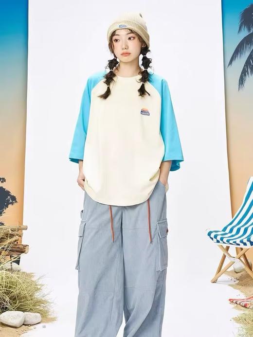 mostwantedlab彩虹/MWL-2334002/彩虹印花拼色插肩袖T恤 商品图1