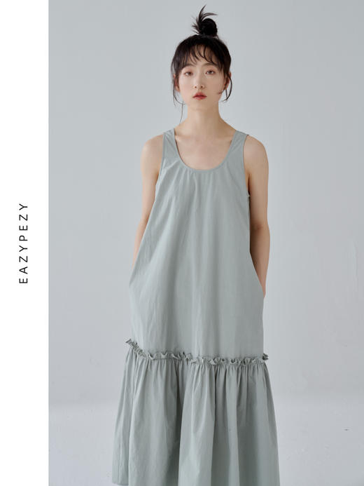 2024SS 抽褶蛋糕长绒棉连衣裙 商品图2