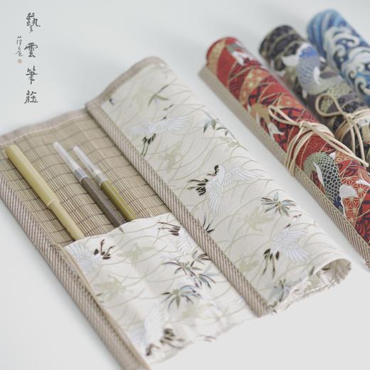 笔帘卷笔袋老竹色竹制毛笔笔帘袋毛笔收纳帘笔卷保护毛笔护笔收纳 商品图2