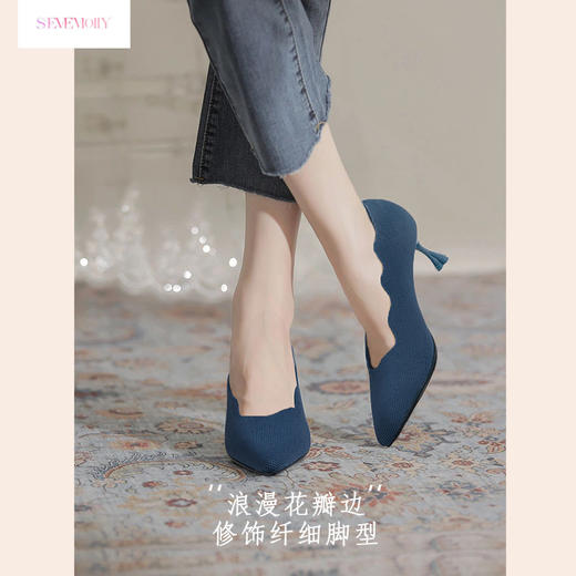 Seven Molly · 高冷清冷感女神细跟高跟鞋花瓣久不累脚尖头气质女鞋 商品图0
