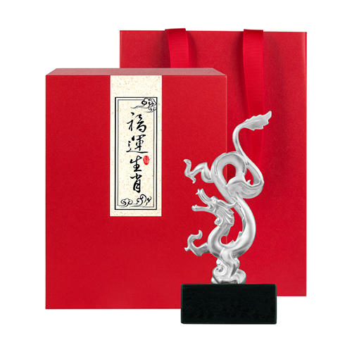 《福运生肖》吉祥十二生肖摆件 足银 足金 配和田玉（青玉） 仅接受定制  可指定克重 商品图2