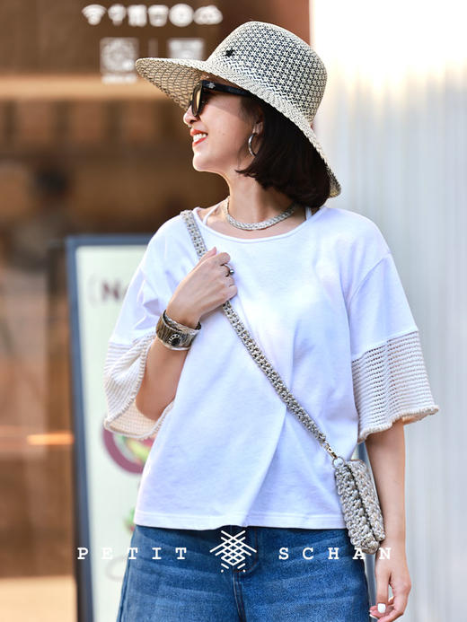 PETIT SCHAN小闪 #063 babysbreath 满天星 巴拿马草度假高级感纯手工六芒星编织大檐草帽 商品图10