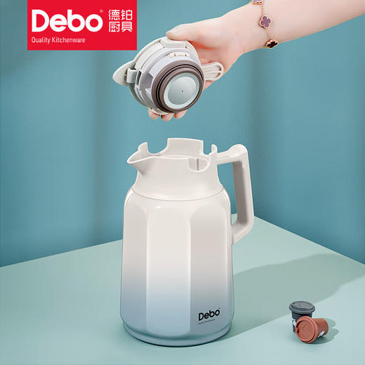 Debo海伦娜八角保温壶316不锈钢家用水壶 暮光蓝 1600ml 商品图2