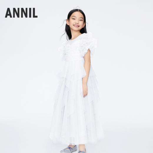安奈儿女童白色礼裙网纱公主	ag423782 商品图2