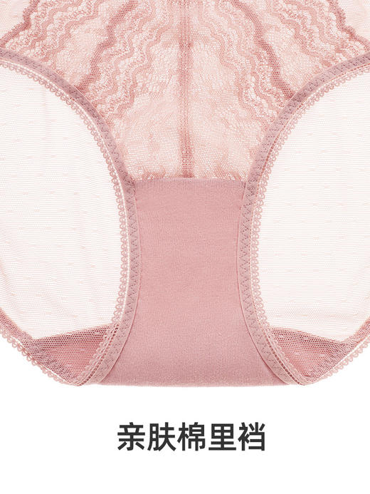 【小波纹】遐中腰平角裤超薄透气速干纯棉裆包臀性感蕾丝内裤女夏 商品图4