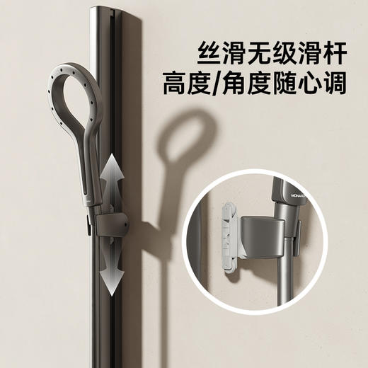 帝王洁具淋浴花洒套装无顶喷分体小户型家用全铜简易钢琴按键数显TC24005 商品图2