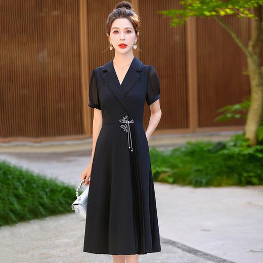 新中式国风改良连衣裙，短袖中长款复古裙子QYM-TB-FD1165-Y 商品图1