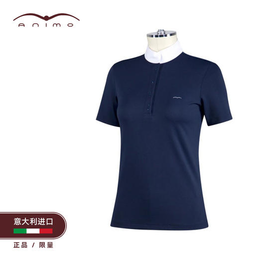 意大利进口Animo女款夏季马术短袖POLO衫骑马修身弹力T恤 商品图0