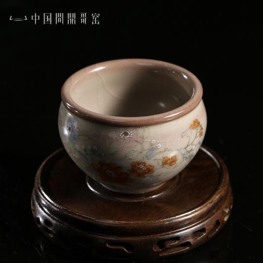 问鼎哥窑牛角款风水缸杯（柳莺花燕） 商品图1