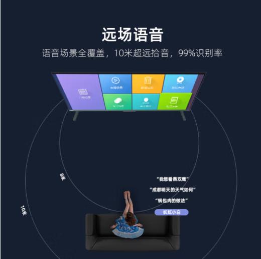 长虹（912521）（CHANGHONG）65Q8L 65英寸4K全面屏全场景语音智慧屏电视 商品图3