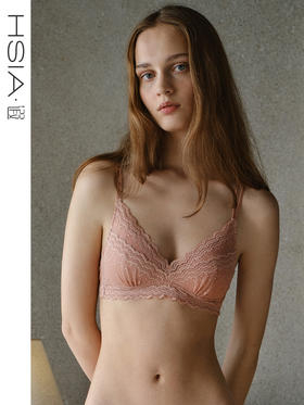 【小波纹】遐内衣女夏法式三角固定杯细肩带防凸点小胸无钢圈文胸