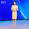 IWY/高级黄色连衣裙短袖夏气质主持人教师录课演讲比赛正装裙气质Q14268 商品缩略图4