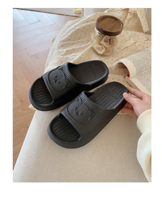 软萌可爱小熊拖鞋男女室内居家防滑踩屎感情侣夏季夏凉拖鞋 商品图1