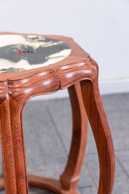 红桥红  家具严选  缅甸花梨（大果紫檀）  【48 石面 六足海棠 圆鼓凳】 商品图3
