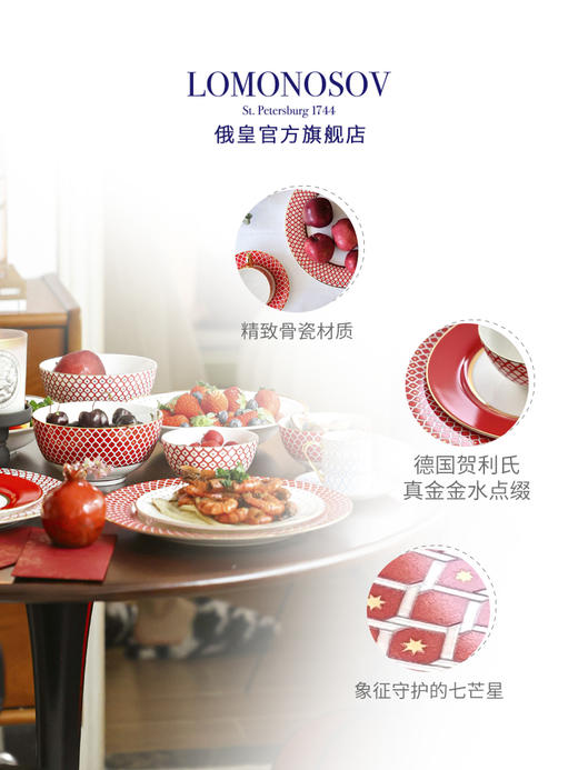  LOMONOSOV骨瓷盘子STAR系列家用陶瓷餐盘菜盘甜品盘西餐盘子 商品图5