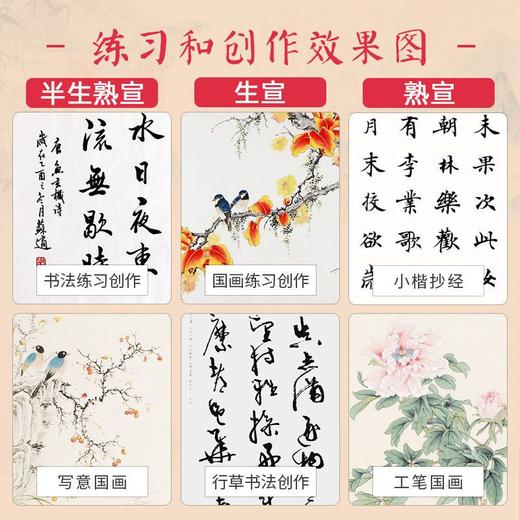 宣纸国画生宣纸书法专用纸毛笔字练习纸半生半熟初学者书法练习纸 商品图3