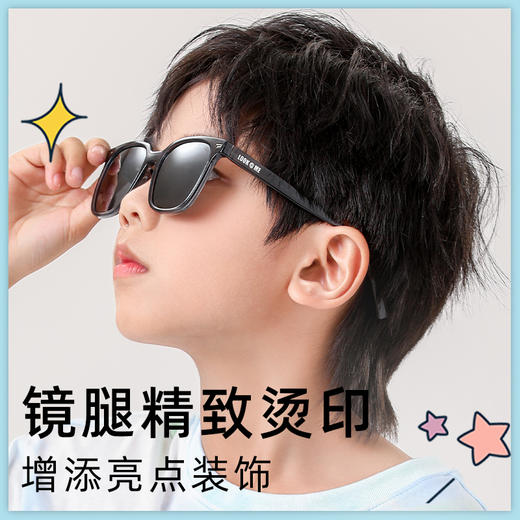 LOOK眼镜 儿童款防晒墨镜2023年新款高级感GM同款素颜方框超轻TR太阳镜 商品图1