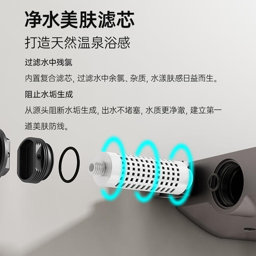 帝王洁具奶油风白色淋浴恒温花洒套装智能数显0冷水家用除氯美肤TC24009 商品图1