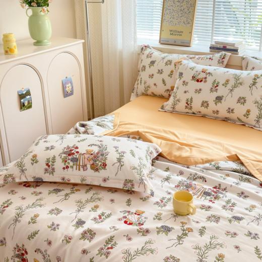 📣【泡泡棉麻夏凉被四件套单夏被多款可选】✅1、环保喷气印花，颜色鲜亮，手感舒适，❣️色牢度高，久洗如新✅ 商品图0