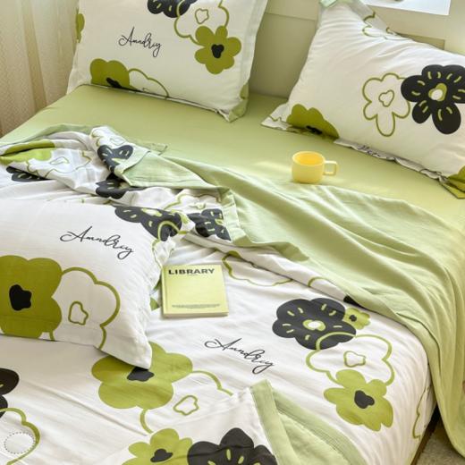 📣【泡泡棉麻夏凉被四件套单夏被多款可选】✅1、环保喷气印花，颜色鲜亮，手感舒适，❣️色牢度高，久洗如新✅ 商品图4