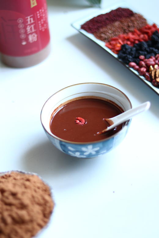 升级五红粉 不加红糖 五红汤 免煮 早餐代餐 三蒸三晒红枣 红衣花生红豆红米枸杞桑葚 红曲 450克 商品图3